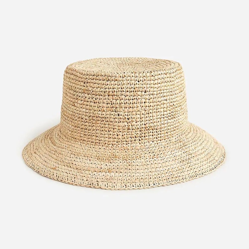 Jcrew raffia bucket hat never worn S/M